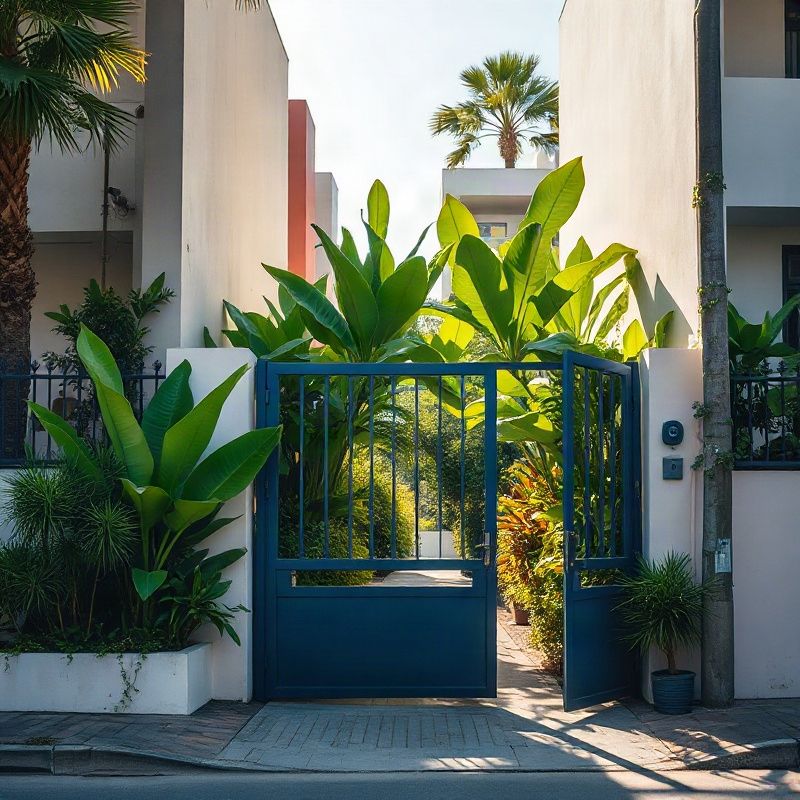 Portão de entrada de um jardim acolhedor em bairro de Belo Horizonte